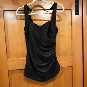 Lands End brown one piece swim suit